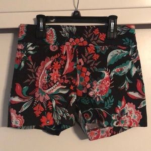 High waisted patterned shorts